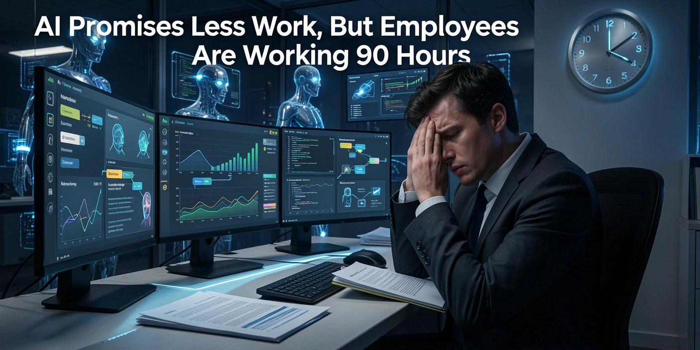 AI Promises Less Work But Employees Work 90 Hours
